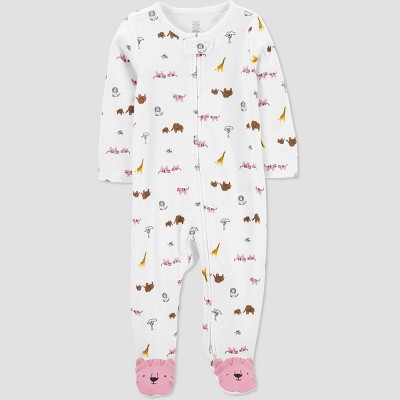 Image of Baby Girls' Tiger Footed Pajama - Just One You® made by carter's Rose