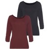 LASCANA Women's 2 Pack 3/4 Sleeve Tops - image 4 of 4