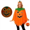 Clotth Women's Halloween Pumpkin Costume - Glow in The DarkPullover  Set,Includes Headband and Candy Bag,Halloween Cosplay Outfit,Orange - Free size - 2 of 4