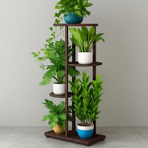 coucheta 4 Tier Plant Stand, Metal Flower Pot Holder Shelf, Corner Tiered Multiple Flower Plants Display Shelving, for Living Room, Balcony - 1 of 4