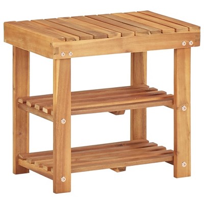 vidaXL Shoe Rack 19.6 in.x12.5 in.x17.7 in. Solid Acacia Wood
