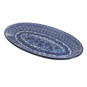 Blue Rose Polish Pottery 205 Ceramika Artystyczna Large Oval Platter - 1 of 1
