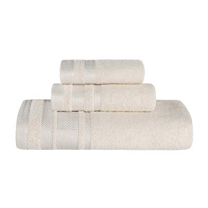Cotton Medium Weight 3 Piece Bathroom Towel Set by Blue Nile Mills - 1 of 4