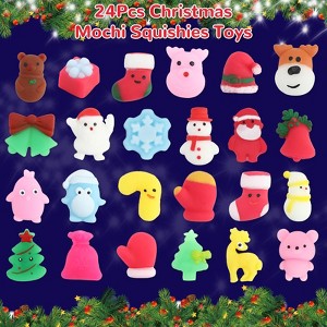 2025 Christmas Advent Calendar with 24 Mochi Squishies - 24 Day Countdown Toy Collection , Stocking Stuffers & Party Favors for Boys and Girls - 1 of 4