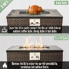 Gulches 32" Rectangular Propane Fire Pit Table - 50,000 BTU, Ceramic Tile Top & Brown Wicker Base, ETL Approved, Adjustable Flame - 4 of 4