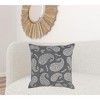 HomeRoots 24" X 24" Gray And White 100% Cotton Geometric Zippered Pillow - 2 of 4