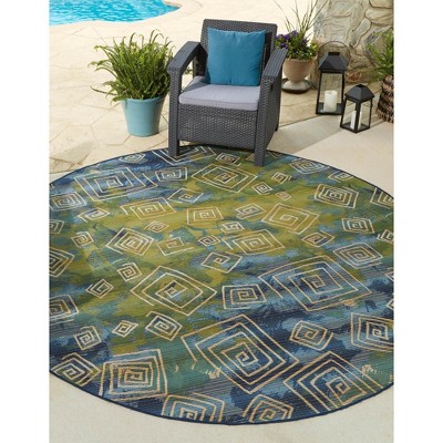 Unique Loom    Outdoor Modern Vortex Area Rug