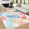 Modern Throw Rugs Botanical Area Rug Machine Washable Rug Stain Resistant Easy Cleaning Area Rug Low Pile Floor Cover Folding Carpet For Home Decor - 3 of 4