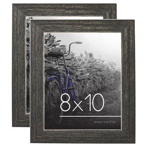 Americanflat Picture Frame in Rustic with Lead Free Polished Glass - Horizontal and Vertical Formats for Wall and Tabletop - 8" x 10" - Pack of 2 - 1 of 4