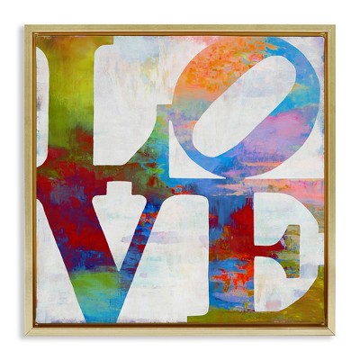 Stupell Industries Love Rainbow Background Typography, 25" x 25"