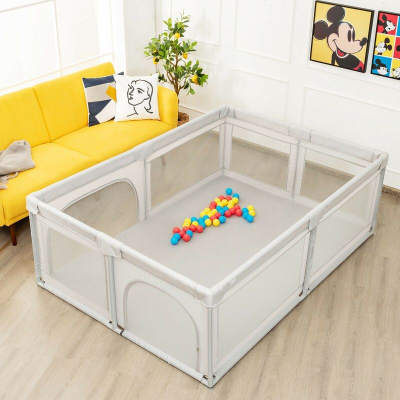 Costway Baby Playpen Extra-Large Safety Baby Fence w/50 Ocean Balls, 2 of 11
