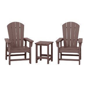 WestinTrends Malibu Kids 3-Piece Outdoor HDPE Adirondack Chairs With Square Side Table Set - 1 of 4