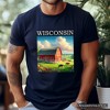 Vintage Wisconsin Farm Landscape T-Shirt, Midwest Red Barn Tee and Countryside Souvenir | OrnamentallyYou - 4 of 4