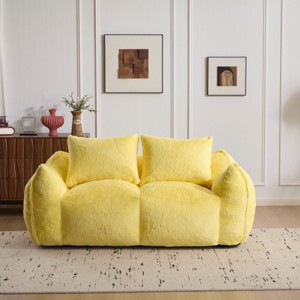 Faux Fur Giant Bean Bag Couch with Memory Foam Filling, Fluffy Loveseat Lounge Chair for Living Room or Reading Nook-Baofuwish - 1 of 4
