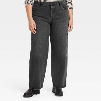 Women's Mid-Rise 90's Baggy Jeans - Universal Thread™ Black 6
