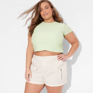 Women's Mid-Rise Pull-On Camp Shorts - Wild Fable™ - 1 of 4