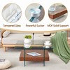 ?Vynxaria 31.4" Modern Two-Tier Square Coffee Table - Elegant Glass & Marble Design - 3 of 4