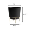 Bloem Hopson Round Resin Planter Pot with Metal Stand Indoor and Outdoor Gardening - 3 of 4