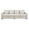 NicBex 104" Cloud Couch with Storage Pockets,Modern Minimalist Sleeper Sofa,Linen Sofa with 4 Pillows,Sofas for Living Room,Bedroom&Office - 2 of 4