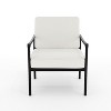 Martha Stewart Lily Pond Set of 2 Indoor-Outdoor Patio Accent Chairs with Steel Frames in Black with Cream All-Weather Cushions - 3 of 4
