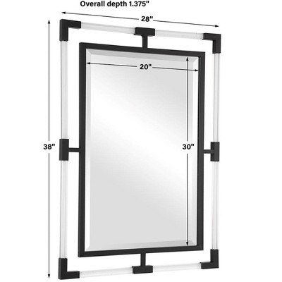 Balkan 37" Black and Clear Acrylic Rectangular Mirror