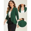 Allegra K Women's Draped Collar 3/4 Sleeve Ruffle Hem Work Office Open Front Blazer - 2 of 4