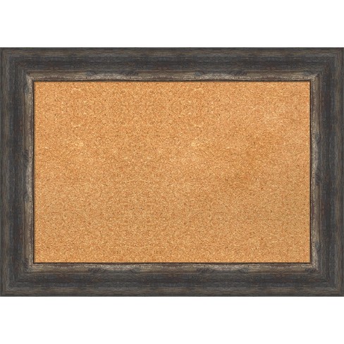 Amanti Art Natural Cork Board Framed Bark Rustic Char Bulletin Board 29 ...