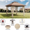 Gazebo Outdoor Pop Up Canopy Tent with Curtains 13'x13' with Mosquito Netting, 169 Square Shelter for Patio, Backyard, Party, 2-Tiered Vented Top - 2 of 4