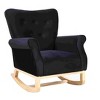CAVINAS Velvet Glider Rocking Chair,Modern Upholstered Rocking Chairs,Nursery Accent Chair for Bedroom,Bedroom - 2 of 4