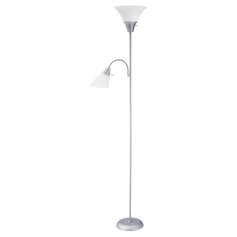 Task Light Floor Lamp Gray, Room Essentials Floor Lamp With Shelves