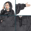 PAVILIA Wearable Blanket Hoodie Adults, Faux Shearling Cozy Oversized Hooded Sweatshirt, Warm Fleece Two Pockets - 2 of 4