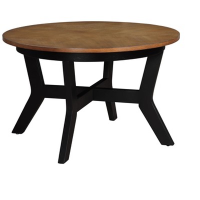 NicBex Modern 32" Round Coffee Table with Wood Frame for Living Room and Office