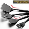 Attop  4 Pack Silicone Spatula Set Heat Resistant Silicone Spatula Turner Flipper Non Stick and Non Scratch Black - 4 of 4