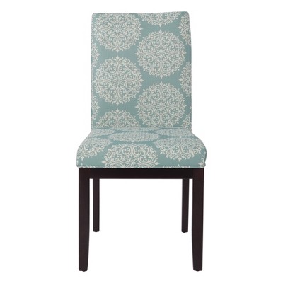High Gabrielle Sky Linen and Wood Upholstered Parsons Side Chair
