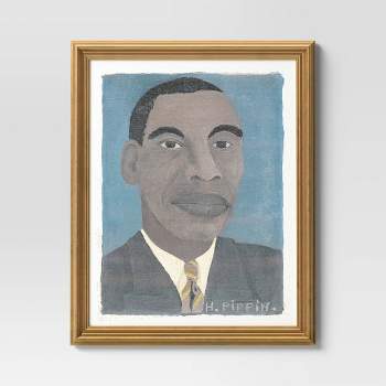 16" x 20" Self Portrait II by Horace Pippin Vintage Framed Wall Cotton Canvas Gold - Threshold™