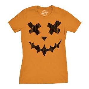 Womens Excellent Xavier Pumpkin T Shirt Funny Halloween Jack O Lantern Freaky Smile Tee For Ladies - Crazy Dog Women's T Shirt - 1 of 4
