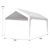 Racxily 12x20ft Carport Replacement Canopy Cover, Waterproof&UV Protected Tarp with 76 Elastic Buckles for Garage Shelter,  (Only Cover) - 4 of 4