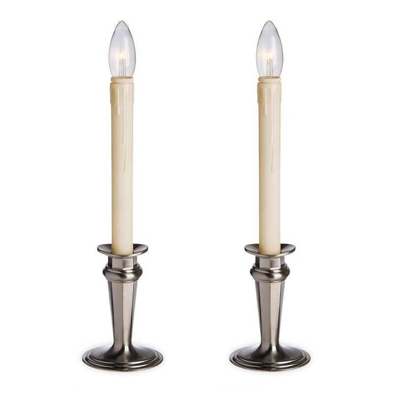 Traditional Adjustable Window Candles With Timer and Remote, Set of 2, 1 of 2