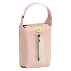 Unique Bargains PU Leather Home Car Office Decorative Tissue Box Cover with Button - 1 of 4