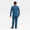 Men's Hanukkah Ribbed Long Sleeve Shirt and Pants Holiday Matching Family Pajama Set - Wondershop™ Blue - 2 of 4