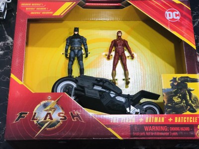 DC Comics - Coffret Moto Batcycle et 2 Figurine 10 cm - Flash et Batman -  Dès 4 ans