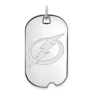 Black Bow Jewelry 14k White Gold Tampa Bay Lightning NHL Large Pendant