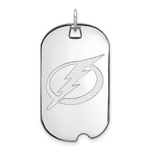 Black Bow Jewelry 14k White Gold Tampa Bay Lightning NHL Large Pendant - 1 of 3