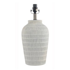 Ceramic Textured Table Lamp Base White - Threshold™ - 1 of 2