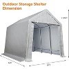 Carport Portable Storage Shed Storage Shelter, Roll-Up Zipper Doors, All-Season Protective Car Tent Tarp, Sturdy Metal Frame, Waterproof Carport - 4 of 4