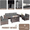 ALAULM 10 Pieces Patio Furniture Set, Rattan Wicker Outdoor Conversation Sets w/43"Propane Fire Pit Table, Swivel Rocking Chairs - 4 of 4