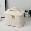 Makeup Bag, Portable Cosmetic Bag, Large Capacity Travel Makeup Case Organizer,Multi-functionalCosmetic Organizer, HandheldSquare Bag White - 2 of 4