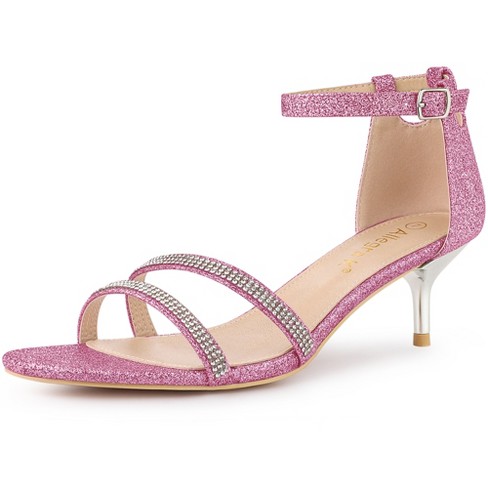 Pink glitter 2024 kitten heels