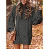 Women's Oversized Chunky Knit Sweater Dress | Long Sleeve Cable Knit Short Dress for Fall Winter Vacations Deep Gray - 2 of 4