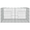 vidaXL Rabbit Cage - 2-Panel Hutch Playpen - Galvanized Iron, Silver - 43.3"x31.1"x21.3" - 3 of 4